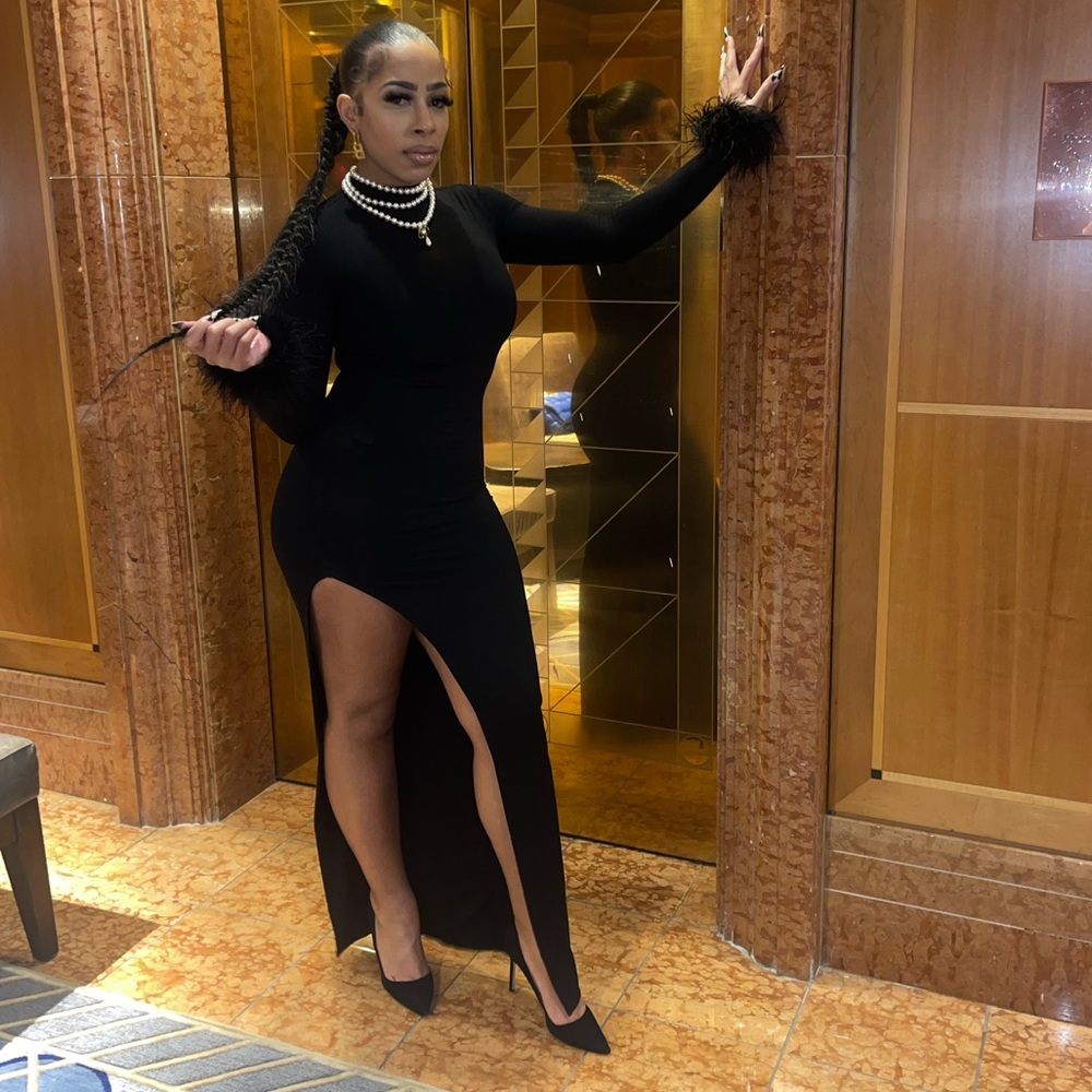 Naked Wardrobe’s Fitted Black Dress